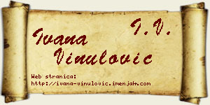 Ivana Vinulović vizit kartica